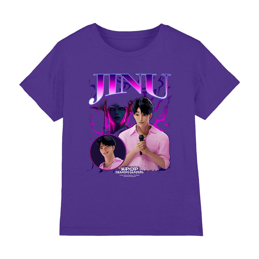 Purple - Front - K-Pop Demon Hunters Childrens-Kids Jinu Logo T-Shirt