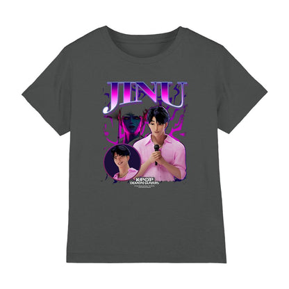 Charcoal - Front - K-Pop Demon Hunters Childrens-Kids Jinu Logo T-Shirt