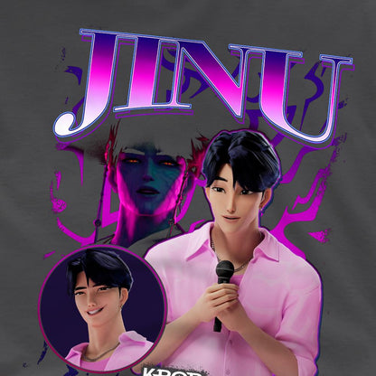 Charcoal - Side - K-Pop Demon Hunters Childrens-Kids Jinu Logo T-Shirt