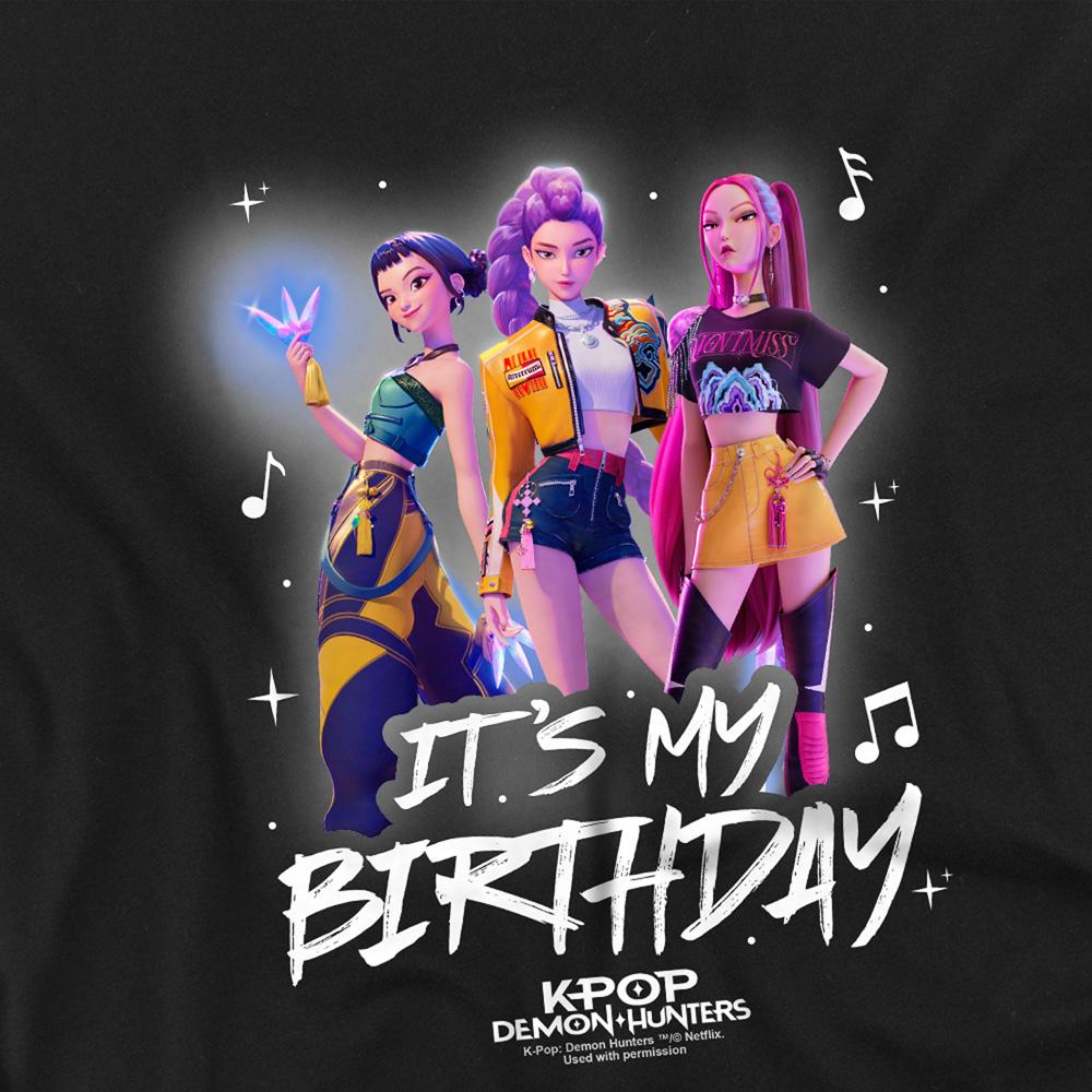 Black - Side - K-Pop Demon Hunters Childrens-Kids Huntrix It´S My Birthday Group T-Shirt