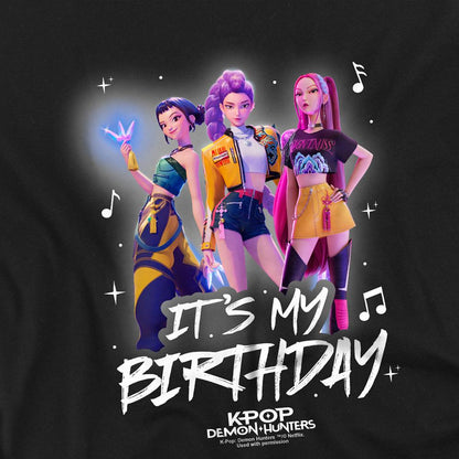 Black - Side - K-Pop Demon Hunters Childrens-Kids Huntrix It´S My Birthday Group T-Shirt