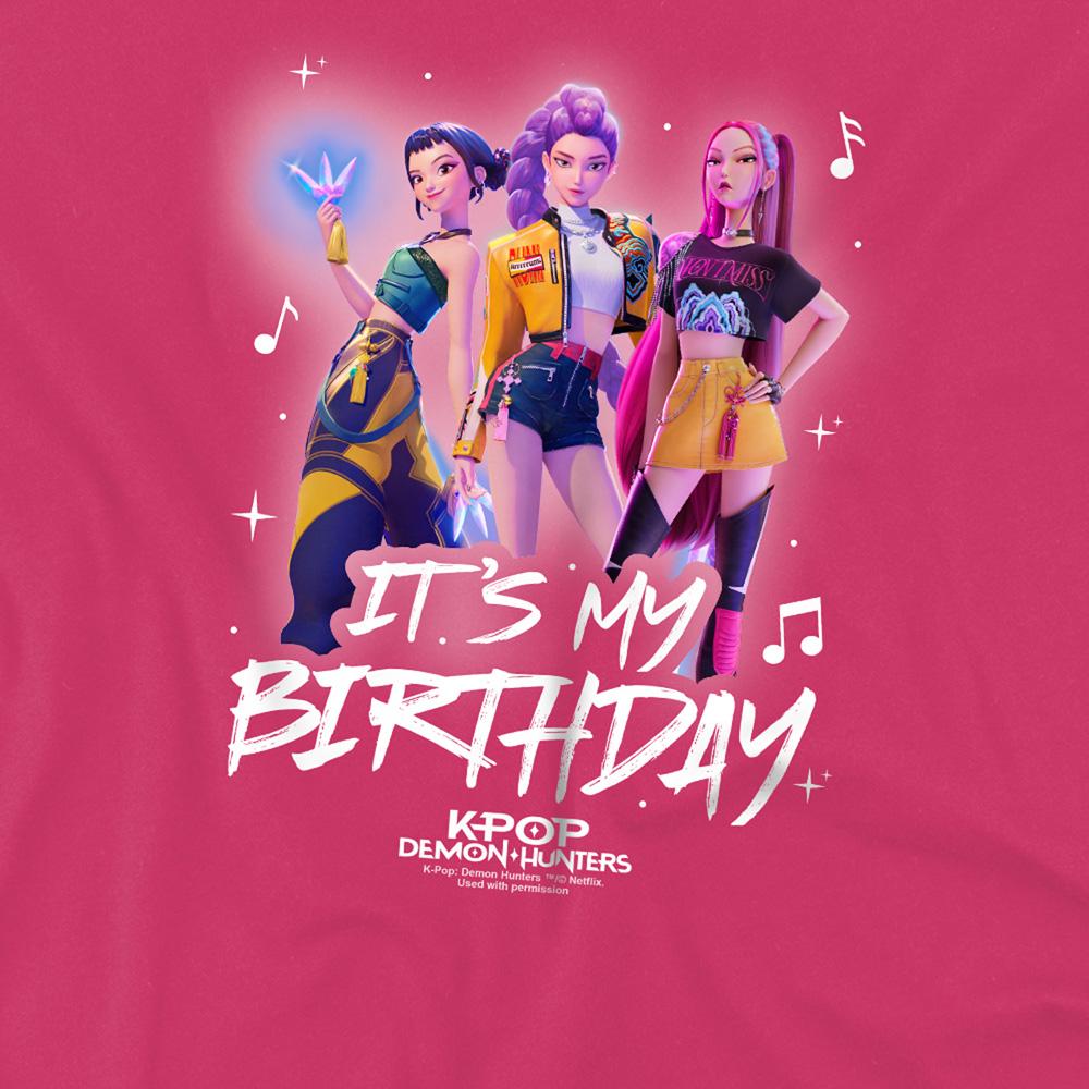 Hot Pink - Side - K-Pop Demon Hunters Childrens-Kids Huntrix It´S My Birthday Group T-Shirt