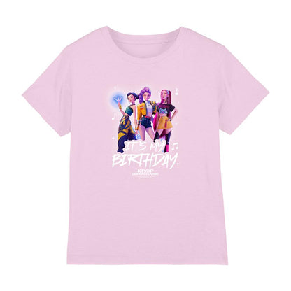 Pink - Front - K-Pop Demon Hunters Childrens-Kids Huntrix It´S My Birthday Group T-Shirt