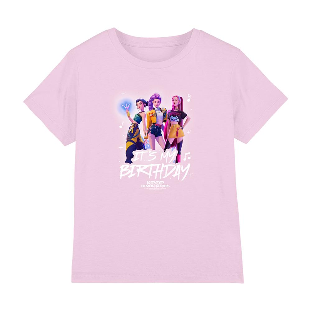 Pink - Front - K-Pop Demon Hunters Childrens-Kids Huntrix It´S My Birthday Group T-Shirt