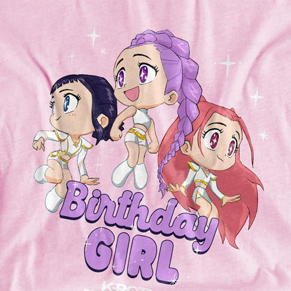 Pink - Side - K-Pop Demon Hunters Childrens-Kids Birthday Girl Huntr-X Group T-Shirt
