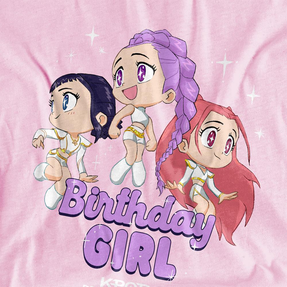 Pink - Side - K-Pop Demon Hunters Childrens-Kids Birthday Girl Huntr-X Group T-Shirt