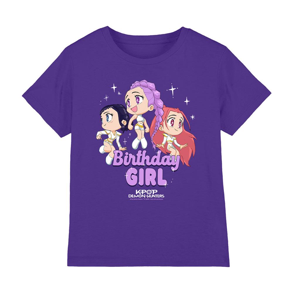 Purple - Front - K-Pop Demon Hunters Childrens-Kids Birthday Girl Huntr-X Group T-Shirt