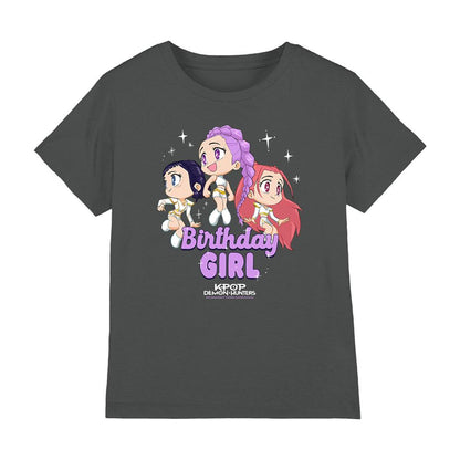 Charcoal - Front - K-Pop Demon Hunters Childrens-Kids Birthday Girl Huntr-X Group T-Shirt