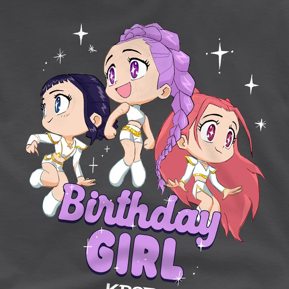Charcoal - Side - K-Pop Demon Hunters Childrens-Kids Birthday Girl Huntr-X Group T-Shirt