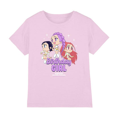 Pink - Front - K-Pop Demon Hunters Childrens-Kids Birthday Girl Huntr-X Group T-Shirt