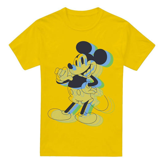 Yellow - Front - Disney Mens Trippy Mickey Mouse T-Shirt