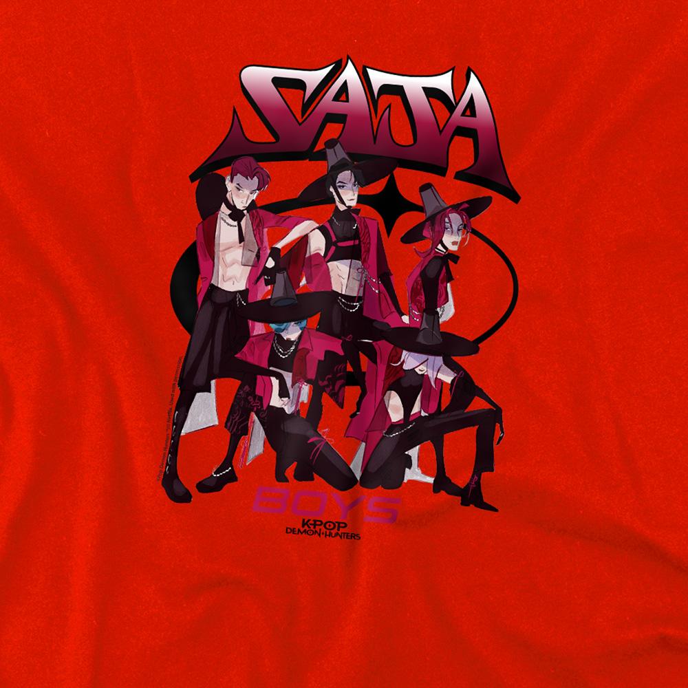 Red - Side - K-Pop Demon Hunters Childrens-Kids Demon Group Saja Boys T-Shirt