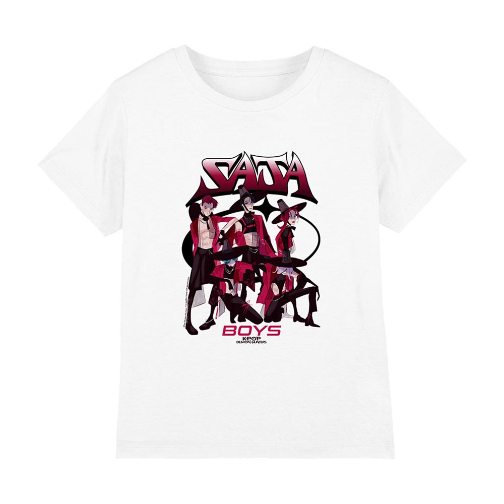 White - Front - K-Pop Demon Hunters Childrens-Kids Demon Group Saja Boys T-Shirt