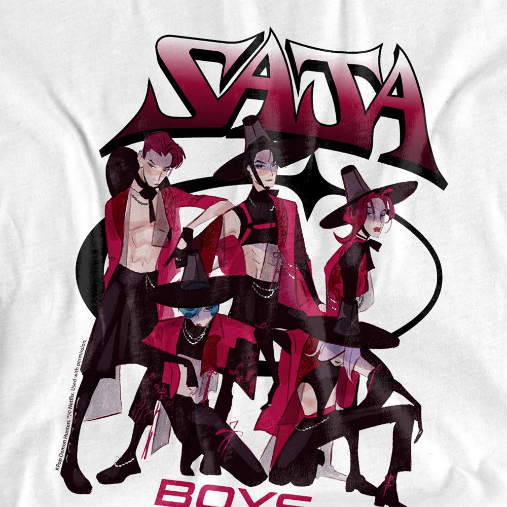 White - Side - K-Pop Demon Hunters Childrens-Kids Demon Group Saja Boys T-Shirt