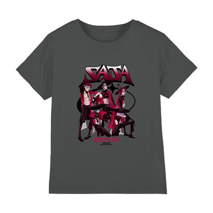 Charcoal - Front - K-Pop Demon Hunters Childrens-Kids Demon Group Saja Boys T-Shirt