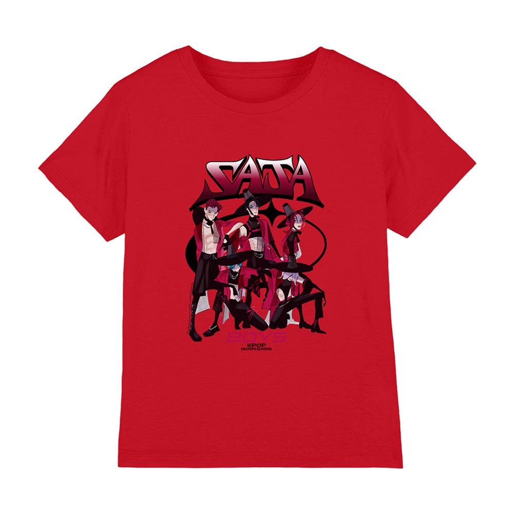 Red - Front - K-Pop Demon Hunters Childrens-Kids Demon Group Saja Boys T-Shirt
