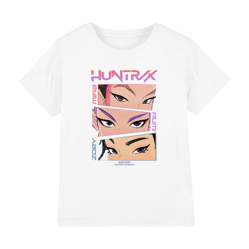 White - Front - K-Pop Demon Hunters Childrens-Kids Huntrix Eyes Comic Strip T-Shirt