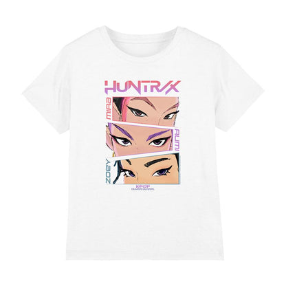White - Front - K-Pop Demon Hunters Childrens-Kids Huntrix Eyes Comic Strip T-Shirt