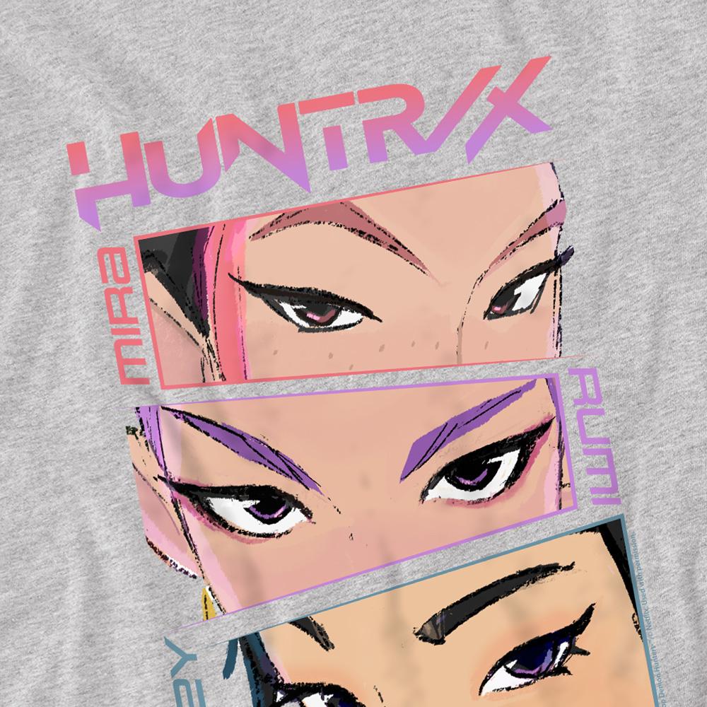 Athletic Heather - Side - K-Pop Demon Hunters Childrens-Kids Huntrix Eyes Comic Strip T-Shirt