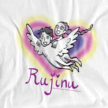 White - Side - K-Pop Demon Hunters Childrens-Kids Huntrix Saja Boys Rujinu Heart T-Shirt