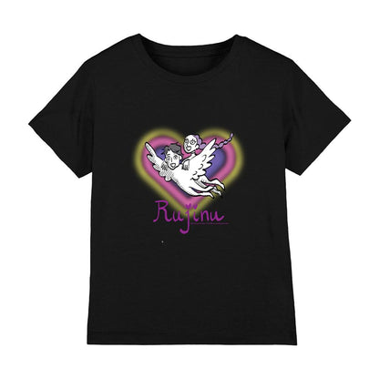 Black - Front - K-Pop Demon Hunters Childrens-Kids Huntrix Saja Boys Rujinu Heart T-Shirt