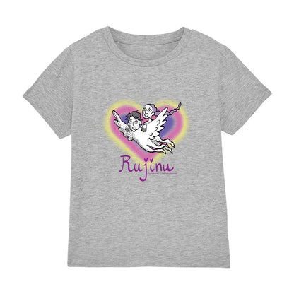 Athletic Heather - Front - K-Pop Demon Hunters Childrens-Kids Huntrix Saja Boys Rujinu Heart T-Shirt