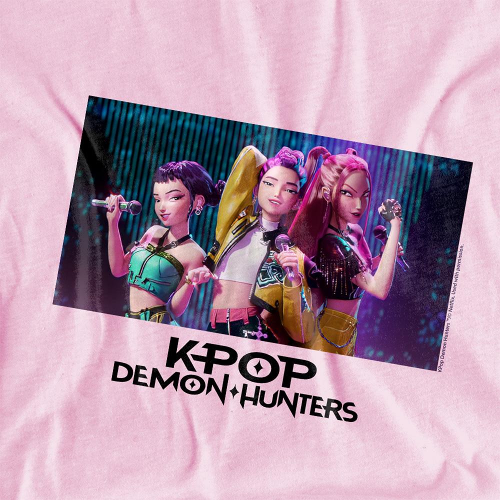 Pink - Side - K-Pop Demon Hunters Childrens-Kids Singing Huntr-X Group T-Shirt