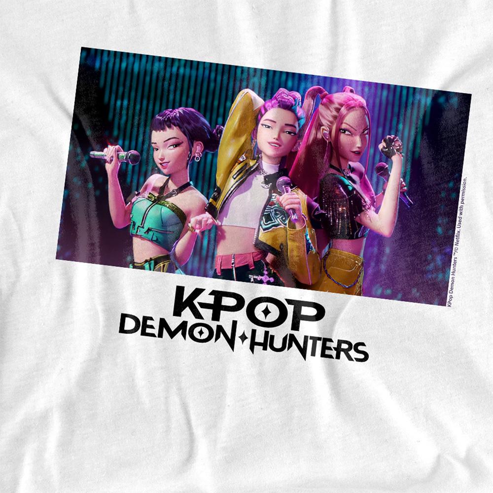 White - Side - K-Pop Demon Hunters Childrens-Kids Singing Huntr-X Group T-Shirt