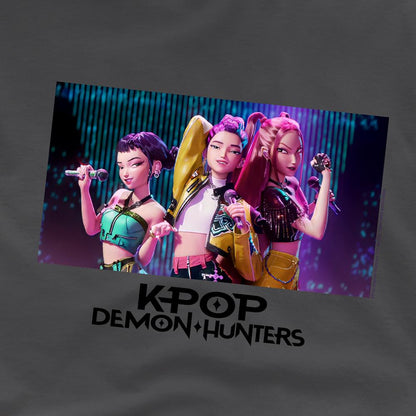 Charcoal - Side - K-Pop Demon Hunters Childrens-Kids Singing Huntr-X Group T-Shirt