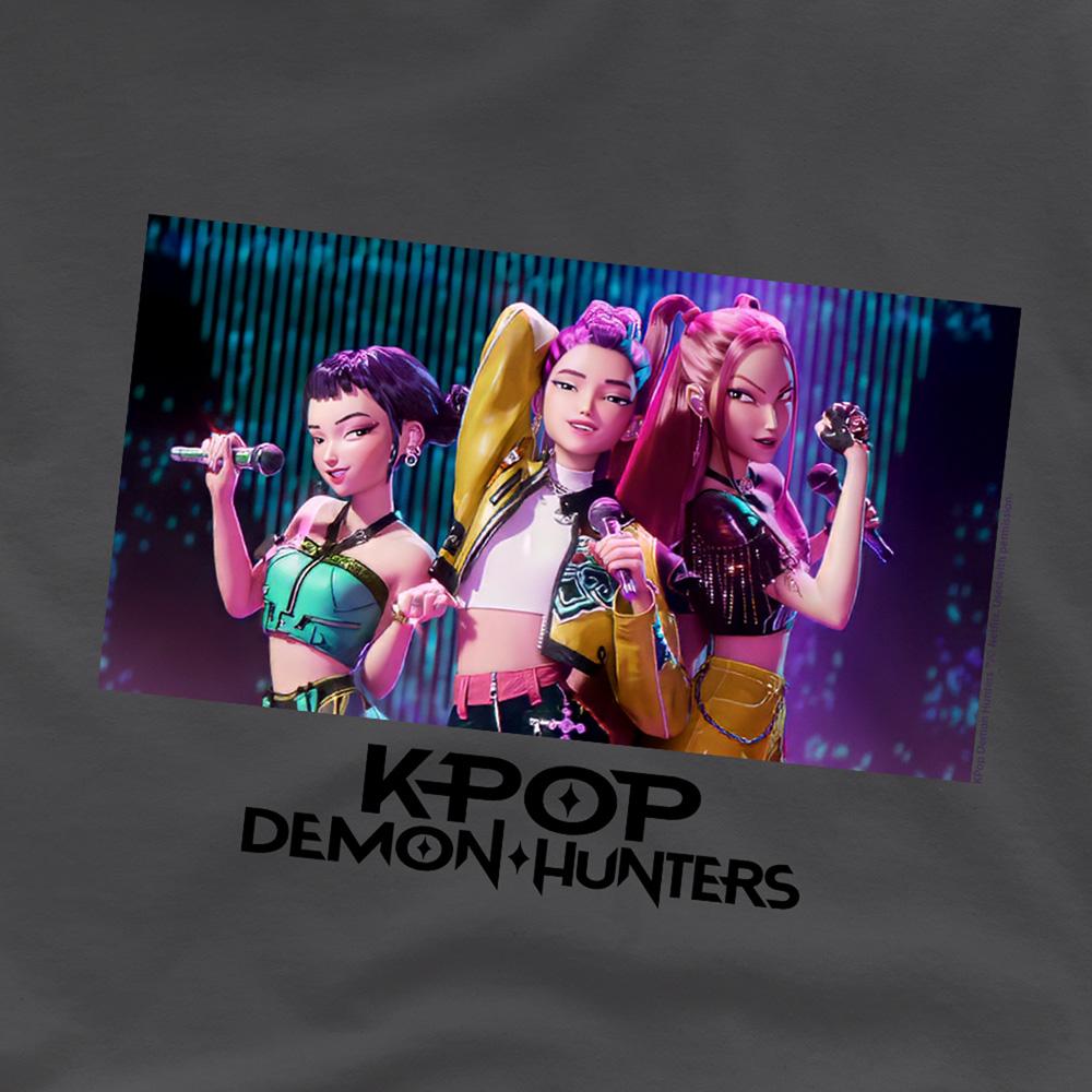 Charcoal - Side - K-Pop Demon Hunters Childrens-Kids Singing Huntr-X Group T-Shirt