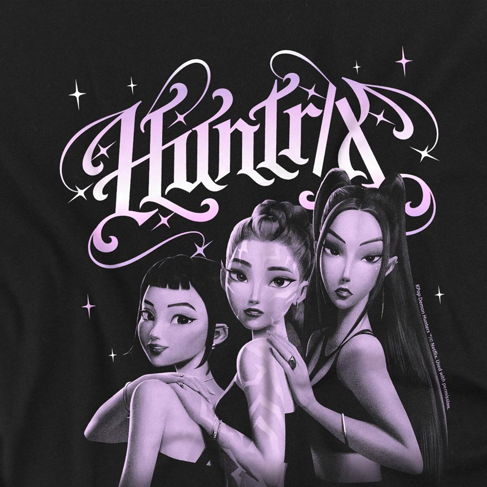 Black - Side - K-Pop Demon Hunters Childrens-Kids Huntr-X Gradient T-Shirt