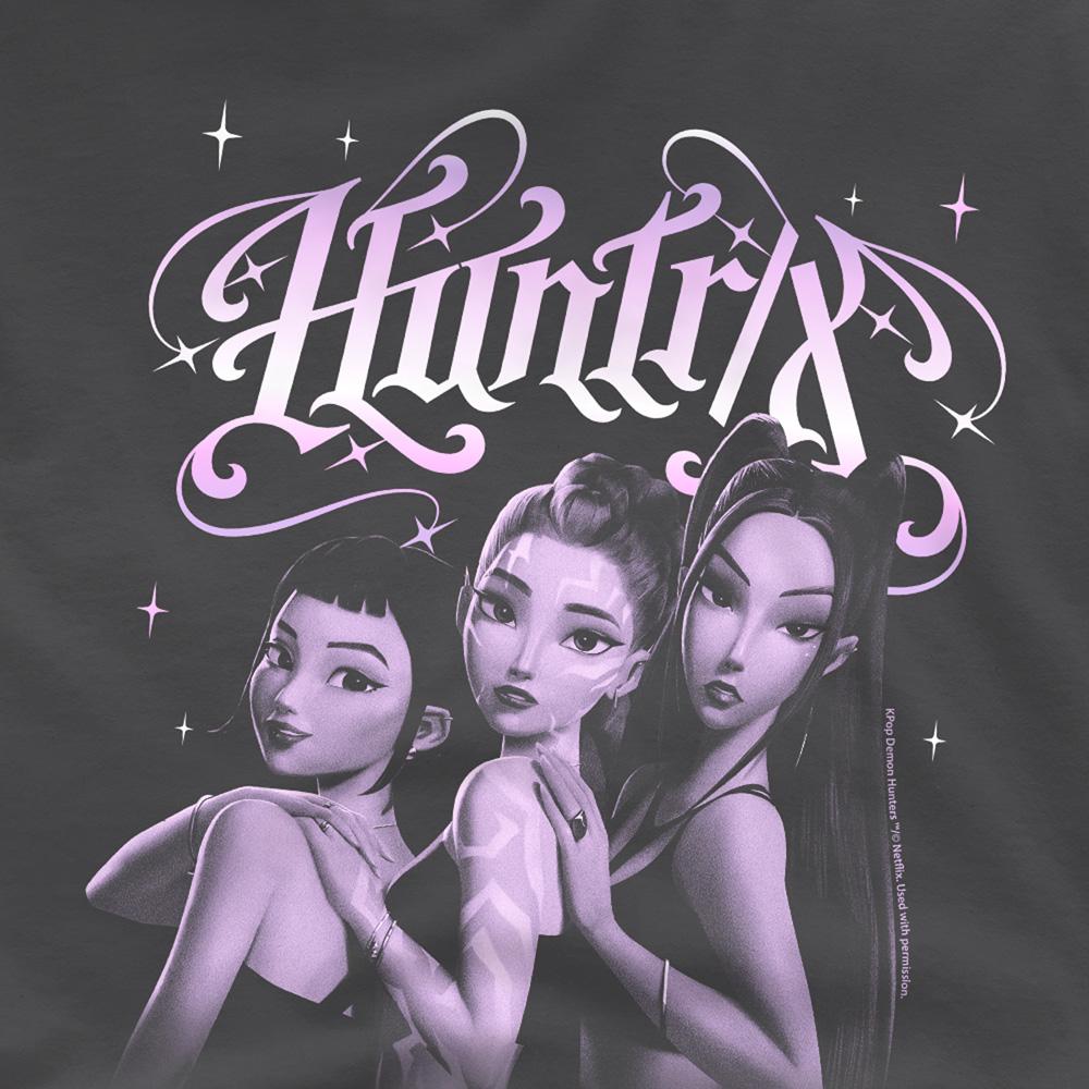 Charcoal - Side - K-Pop Demon Hunters Childrens-Kids Huntr-X Gradient T-Shirt