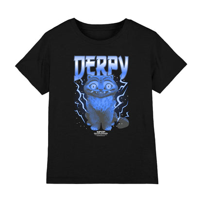 Black - Front - K-Pop Demon Hunters Childrens-Kids Derpy Tiger Lightning T-Shirt
