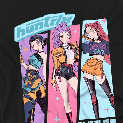 Black - Side - K-Pop Demon Hunters Childrens-Kids Huntr-X Anime T-Shirt