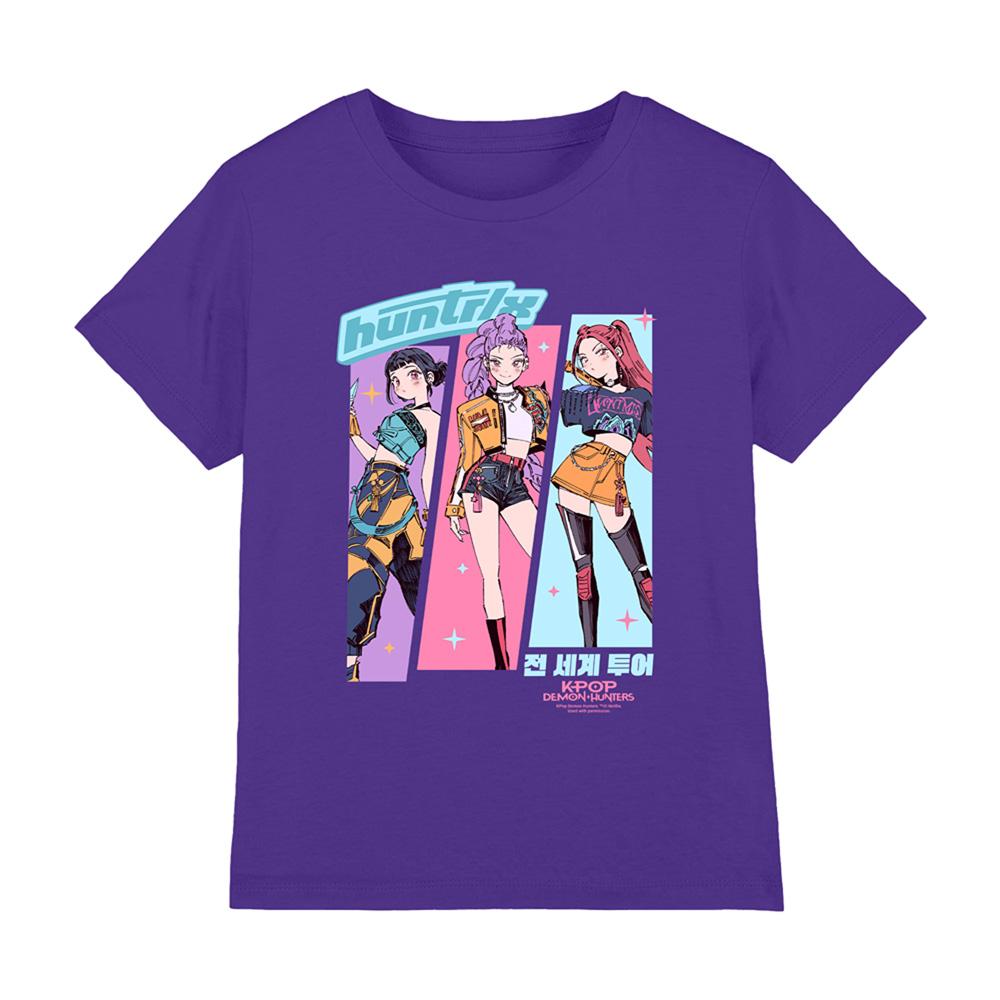 Purple - Front - K-Pop Demon Hunters Childrens-Kids Huntr-X Anime T-Shirt