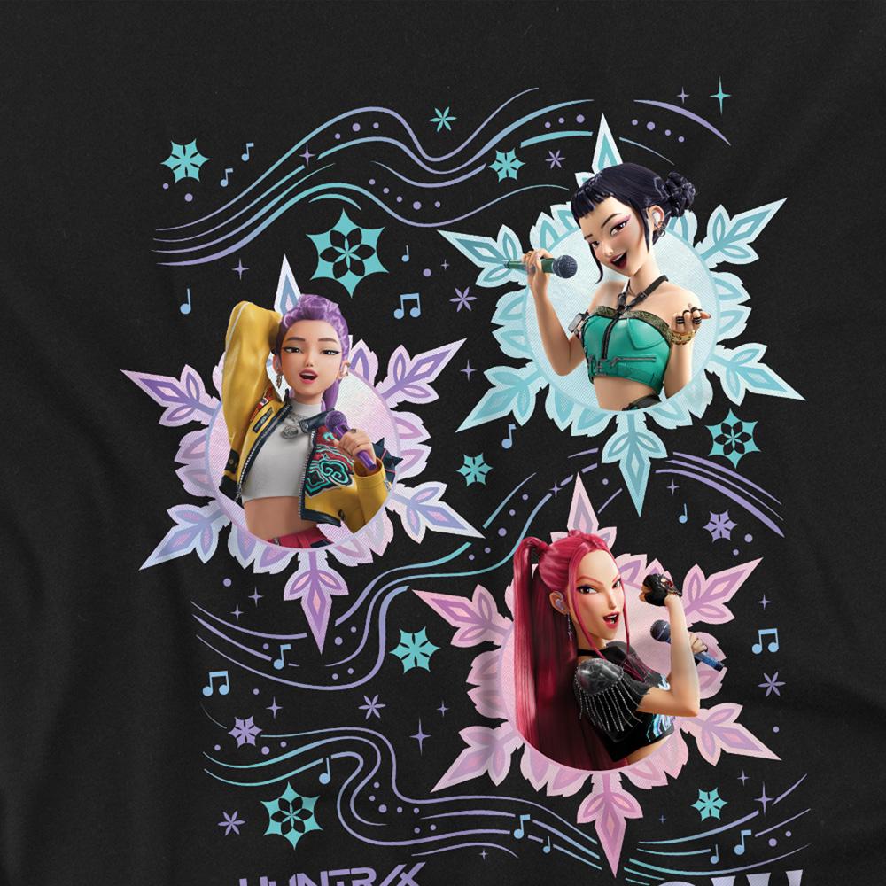 Black - Side - K-Pop Demon Hunters Childrens-Kids Huntrix Let It Glow T-Shirt