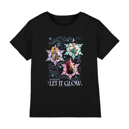 Black - Front - K-Pop Demon Hunters Childrens-Kids Huntrix Let It Glow T-Shirt