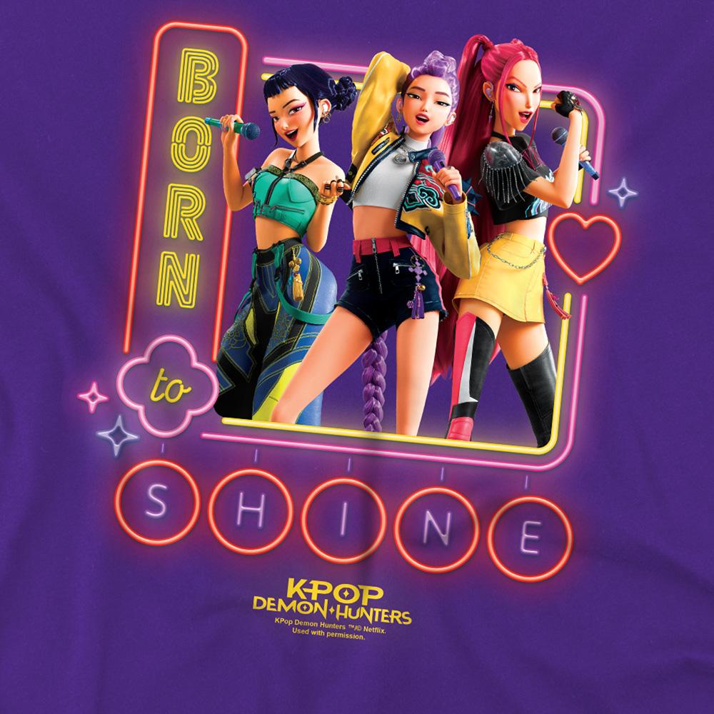 Purple - Side - K-Pop Demon Hunters Childrens-Kids Born To Shine Huntr-X T-Shirt