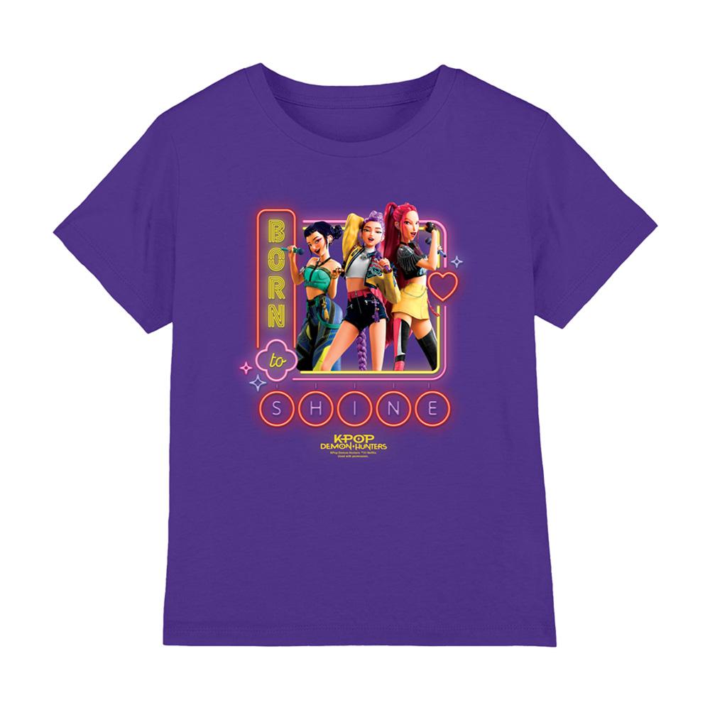 Purple - Front - K-Pop Demon Hunters Childrens-Kids Born To Shine Huntr-X T-Shirt