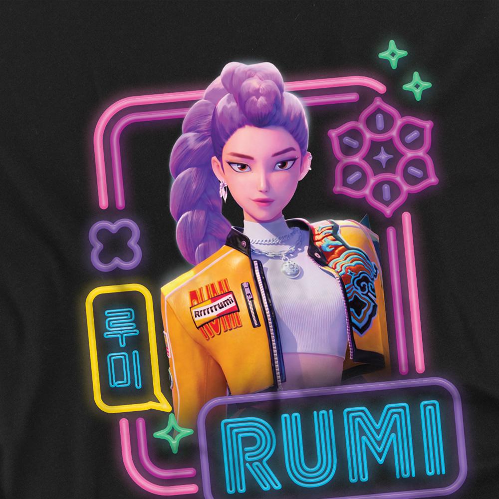 Black - Side - K-Pop Demon Hunters Childrens-Kids Rumi Glowing Lights T-Shirt
