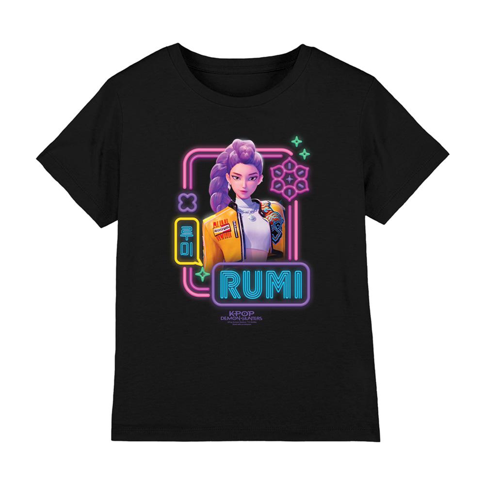 Black - Front - K-Pop Demon Hunters Childrens-Kids Rumi Glowing Lights T-Shirt