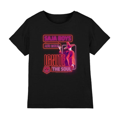 Black - Front - K-Pop Demon Hunters Childrens-Kids Saja Boys Jinu Glowing Lights T-Shirt