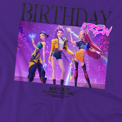 Purple - Side - K-Pop Demon Hunters Childrens-Kids Huntrix Birthday Group T-Shirt