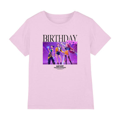 Pink - Front - K-Pop Demon Hunters Childrens-Kids Huntrix Birthday Group T-Shirt