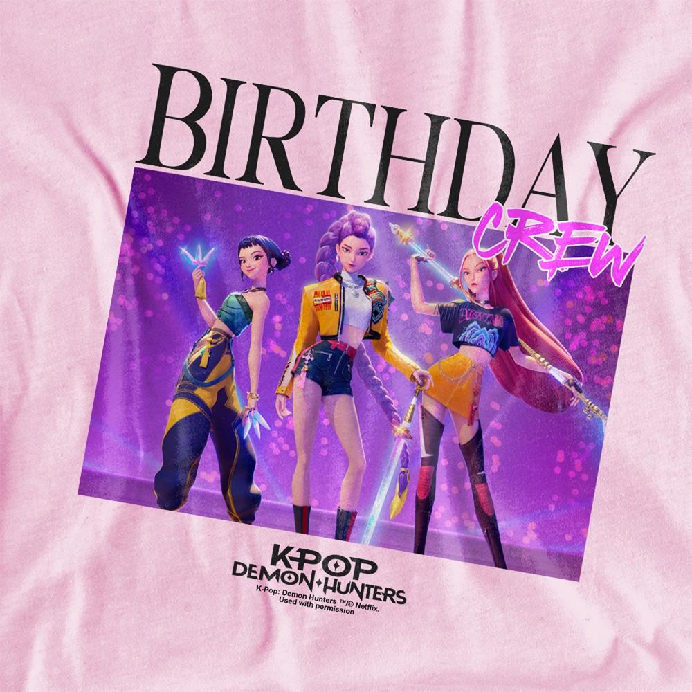 Pink - Side - K-Pop Demon Hunters Childrens-Kids Huntrix Birthday Group T-Shirt