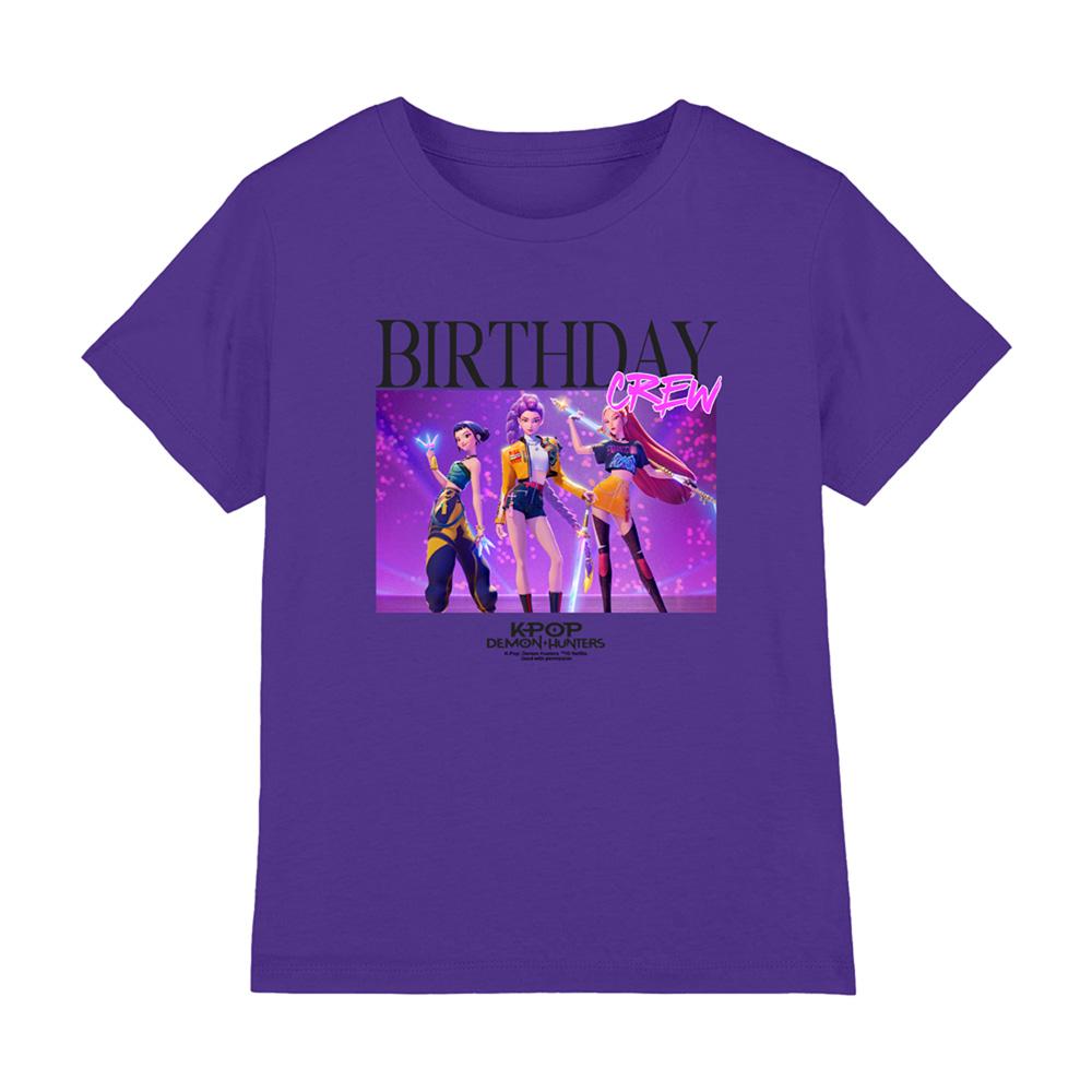 Purple - Front - K-Pop Demon Hunters Childrens-Kids Huntrix Birthday Group T-Shirt