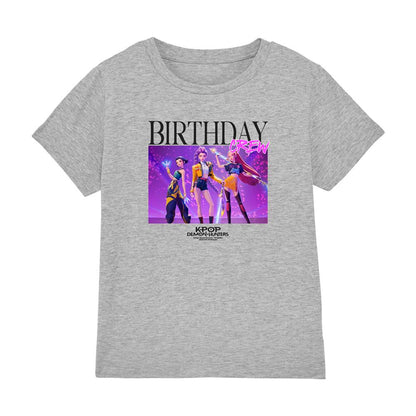 Athletic Heather - Front - K-Pop Demon Hunters Childrens-Kids Huntrix Birthday Group T-Shirt