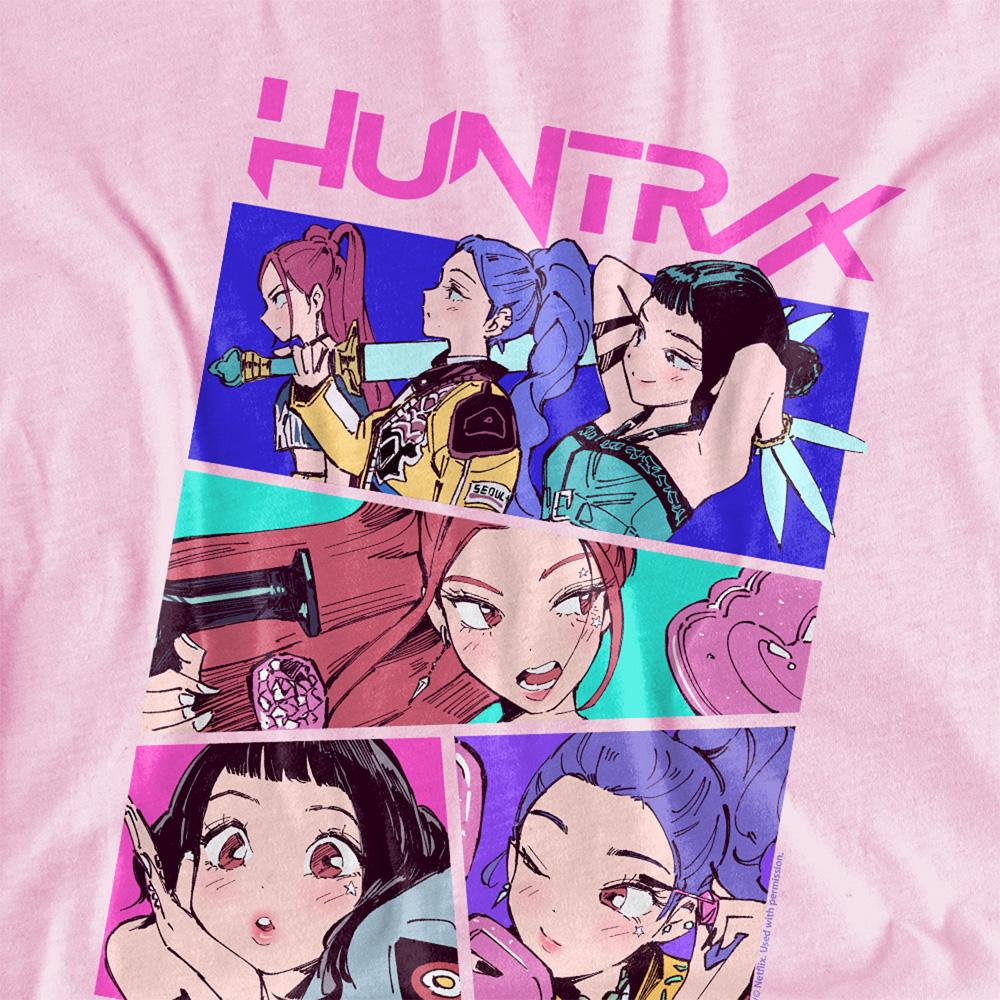 Pink - Side - K-Pop Demon Hunters Childrens-Kids Huntrix Neon Comic Anime T-Shirt