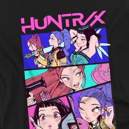 Black - Side - K-Pop Demon Hunters Childrens-Kids Huntrix Neon Comic Anime T-Shirt