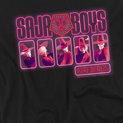 Black - Side - K-Pop Demon Hunters Childrens-Kids Saja Boys Glowing Lights T-Shirt